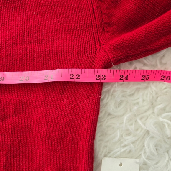 Lucky Brand mock neck tunic sweater. color: tango red. Size Medium. New.Like a - Picture 6 of 9